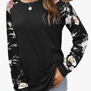 Aifer black ladies long sleeve top Size L